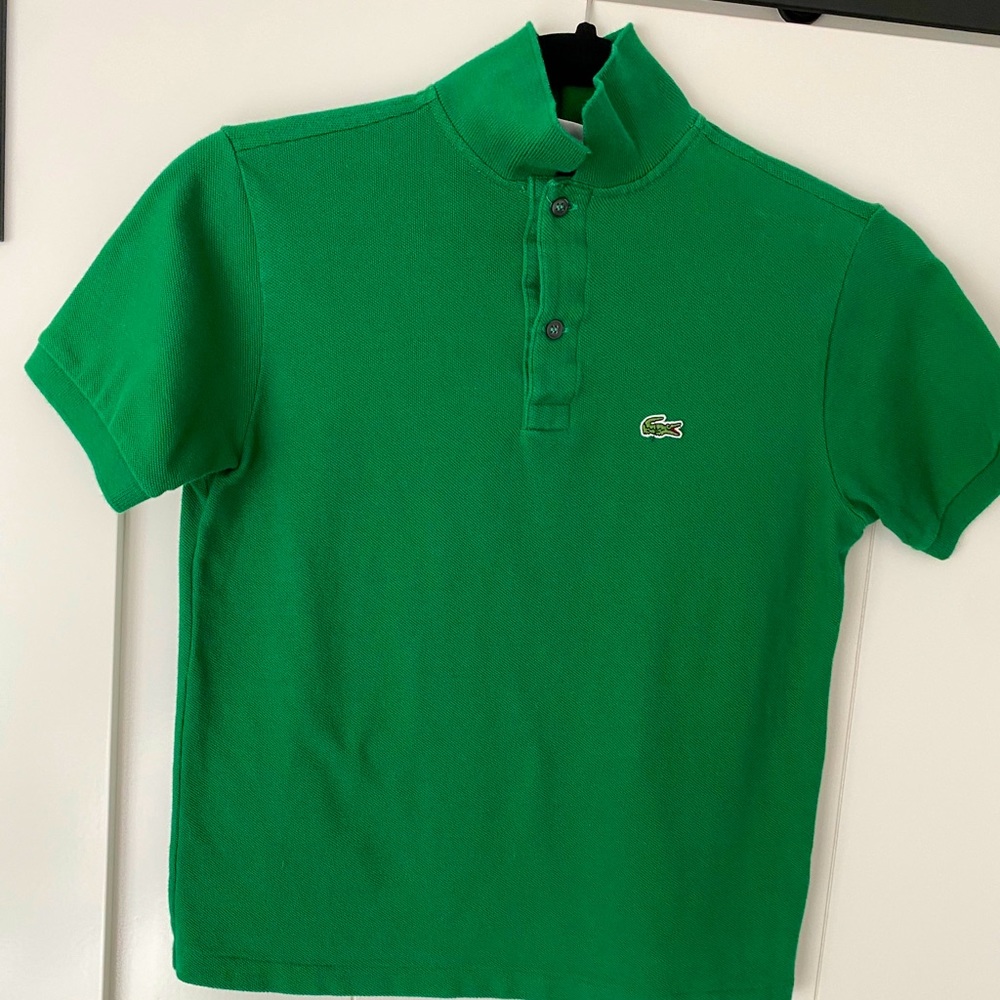 LACOSTE Youth Green Polo Shirt - Size 12
